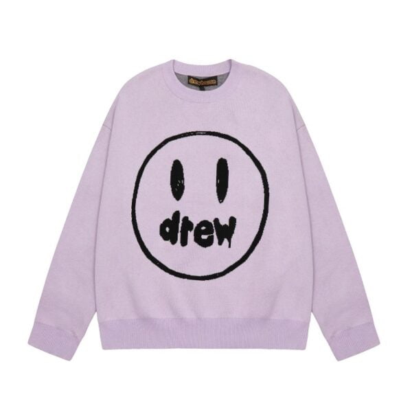 Drew Wavy Striped Knit Sweater Light Purple